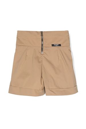 Brown cotton shorts BALMAIN PARIS KIDS | BS6D19P0277112